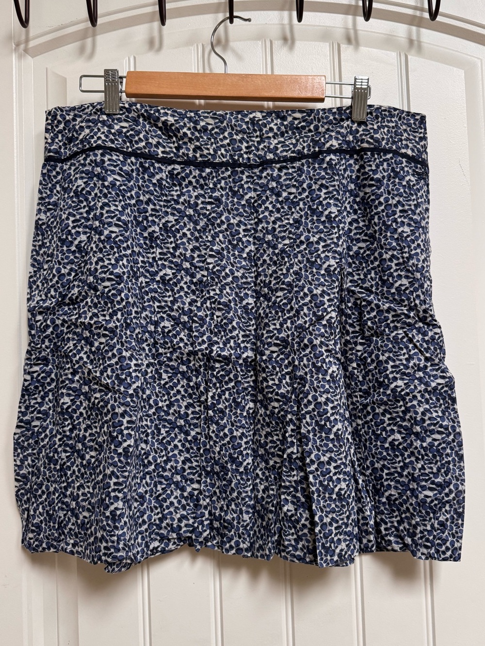 Esprit Blue & Cream Cotton Floral Lined Mini Skirt. UK16/US12